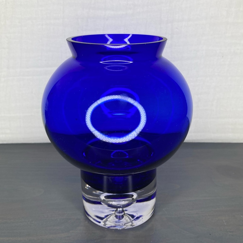 Unique MCM vintage Cobalt blue vase